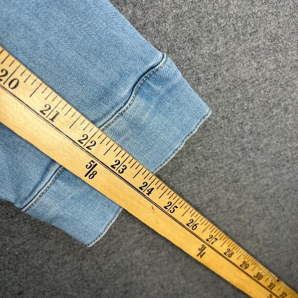 Susan Graver Stretch Denim Jacket with Contrast Trim Light Wash, Large - Picture 5 of 8